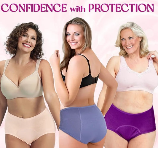 💥Comprare 1 Get 3 Packs-Sale Ends presto! Sbrigati!🌸2025 Najnowsze majtki z wysokim stanem odporne na przeciekanie