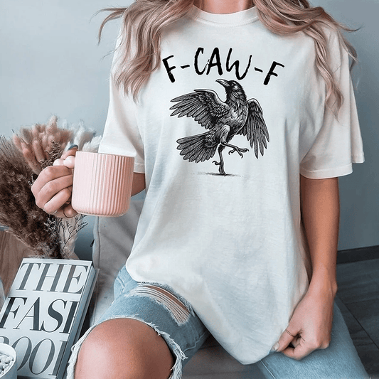 ✨Maglietta con grafica umoristica raffigurante un corvo – Dillo con un gracchiare!