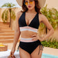 🌸Saldi estivi 49% DI SCONTO🩱Set bikini a blocchi di colore con controllo del ventre a vita alta