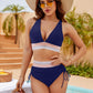 🌸Saldi estivi 49% DI SCONTO🩱Set bikini a blocchi di colore con controllo del ventre a vita alta