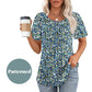 🔥 Ultimo Giorno di Saldi al 50%! 🔥  Top Casual Eleganti da Donna a Manica Corta con Pieghe e Scollo Rotondo