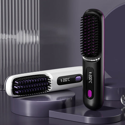 🔥L’ultimo giorno vendita al 50%🌷Pettine per capelli lisciante con riscaldamento in ceramica senza fili