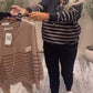 ⏳Sconto limitato del 50%🍁Set top casual a righe e pantaloni alla caviglia